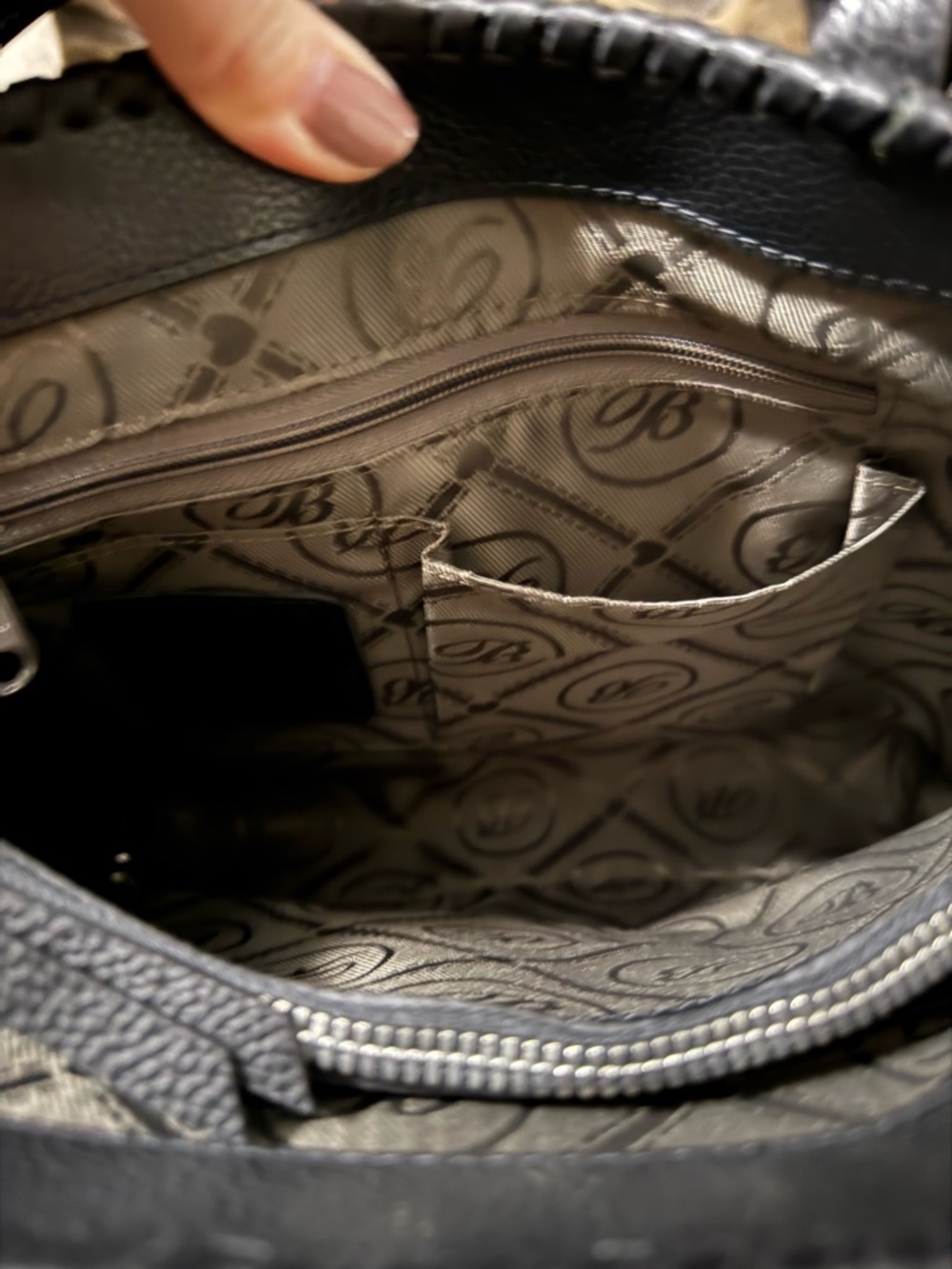 Brighton Black Leather Tassel Tote - Picture 5 of 6